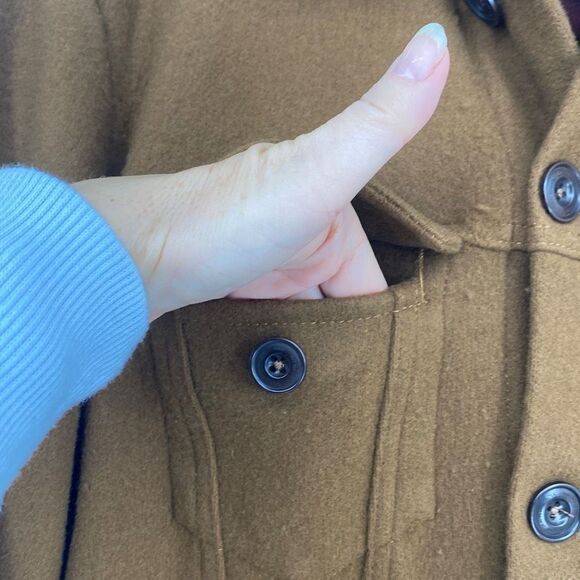 Altea Made In Italy Wool Blend Collared Bomber Chore Jacket Caramel Medium - Picture 5 of 13